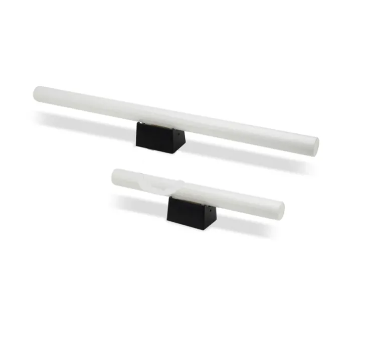 Applique murale, miroir, tubulaire opale, noir, LED, Ø7cm, H30cm - NEDGIS