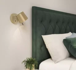 Applique murale, Miura, base laiton, abat-jour laiton, LED, 2700k, 367 lm, L11cm, H14,9cm - Astro