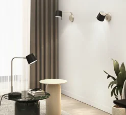 Applique murale, Miura Swing Arm, base or mat, abat-jour noir mat, LED, 2700k, 367 lm, L11cm, H16,4cm - Astro