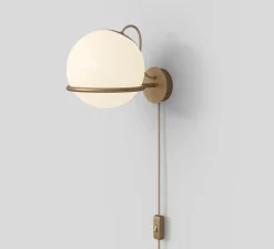 Applique murale, Model 238/1, avec interrupteur, champagne, L20cm, H20cm - Astep