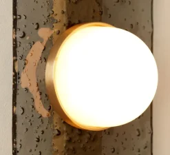 Applique murale, Modulo single, verre fumé, laiton satiné, LED, dim, 2700K, lm, L12cm, H28cm - CTO lighting