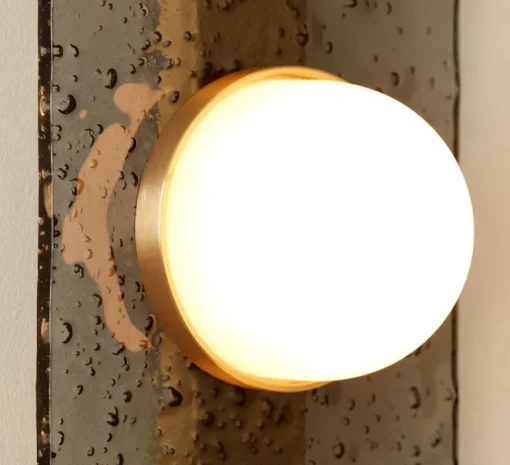 Applique murale, Modulo single, verre fumé, laiton satiné, LED, dim, 2700K, lm, L12cm, H28cm - CTO lighting