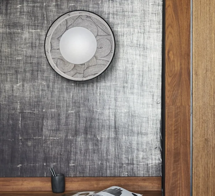 Applique murale, Mokuzaï, noir, Ø38cm, H23cm - Market Set