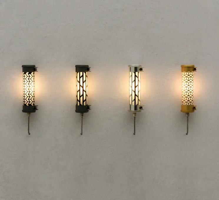 Applique murale, Monceau Nano, noir, E14, 2700K, IP66, Ø7cm, H27cm - Sammode