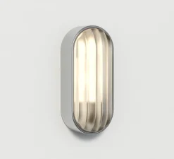 Applique murale, Montréal oval, acier inoxydable brossé, IP44, L12,5cm, H27,5cm - Astro