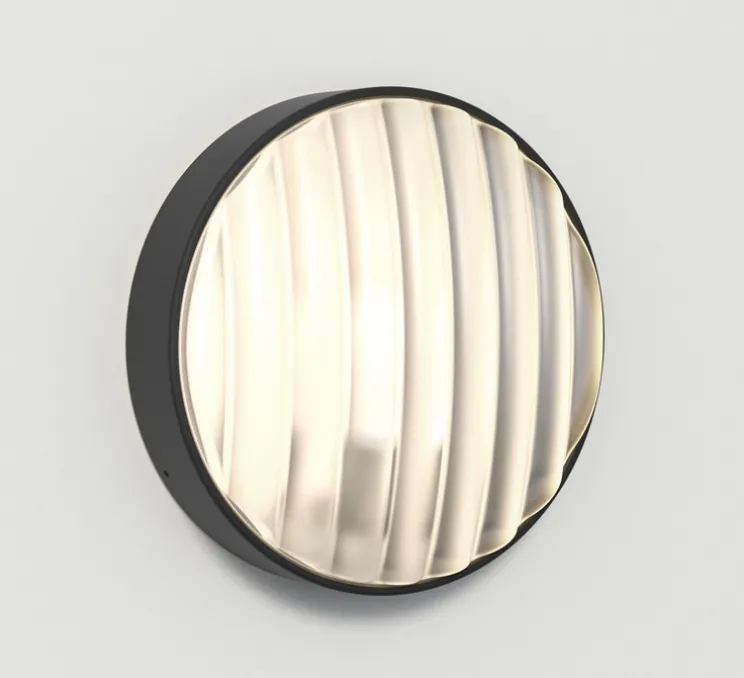 Applique murale, Montréal Round 300, noir mat, IP44, L30cm, H30cm - Astro