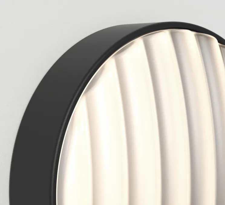 Applique murale, Montréal Round 300, noir mat, IP44, L30cm, H30cm - Astro