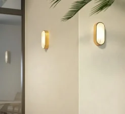 Applique murale, Montreal Oval Coastal, laiton brossé PVD, IP44, L12,5cm, H27,5cm - Astro