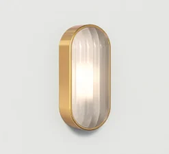 Applique murale, Montreal Oval Coastal, laiton brossé PVD, IP44, L12,5cm, H27,5cm - Astro