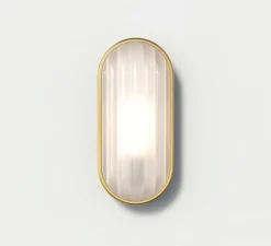 Applique murale, Montreal Oval Coastal, laiton brossé PVD, IP44, L12,5cm, H27,5cm - Astro