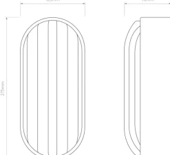 Applique murale, Montreal Oval Coastal, laiton brossé PVD, IP44, L12,5cm, H27,5cm - Astro