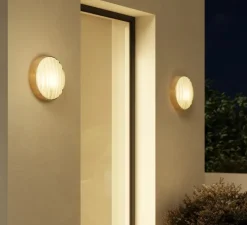 Applique murale, Montreal Round 300 Coastal, laiton brossé PVD, IP44, L30cm, H30cm - Astro