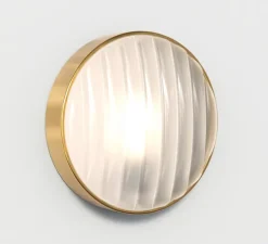 Applique murale, Montreal Round 300 Coastal, laiton brossé PVD, IP44, L30cm, H30cm - Astro