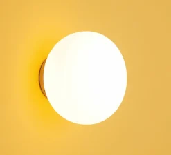 Applique murale, Moon A2, or satiné, blanc, Ø30cm, P20cm - Luxcambra