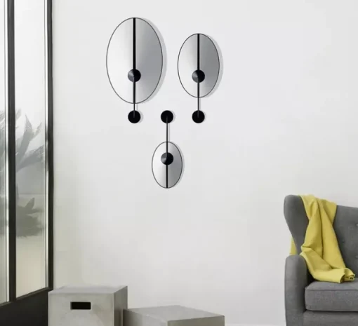 Applique murale, Moyen Shield, blanc & noir, L26cm, H40cm - DesignHeure