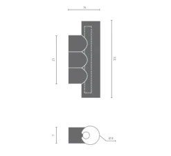 Applique murale, MULTITUDE 3, noir mat, L8cm, H33cm - Matière Grise