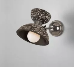 Applique murale, Nakaii, argile noir, argent antique, L20cm, H24cm - Mullan Lighting