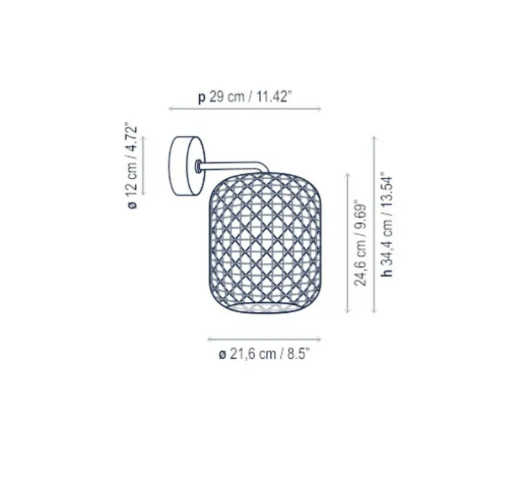 Applique murale, Nans A/02 Outdoor, Brun graphite - Teinte marron, IP66, LED, dim, 2700K, 1450 lm, Ø29cm, H34,4cm - Bover