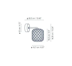 Applique murale, Nans A/01 Outdoor, Brun graphite - Teinte rouge, IP66, LED, dim, 2700K, 503 lm, Ø26,5cm, H26cm - Bover