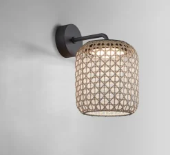 Applique murale, Nans A/02 Outdoor, Brun graphite - Teinte beige, IP66, LED, 2700K, 1450 lm, Ø29cm, H34,4cm - Bover