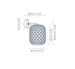 Applique murale, Nans A/02 Outdoor, Brun graphite - Teinte beige, IP66, LED, 2700K, 1450 lm, Ø29cm, H34,4cm - Bover