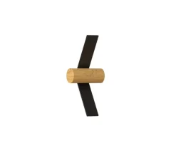 Applique murale, Nastro 563.43, noir texturé, bois de frêne, IP40, LED, dim, 2700K, 2300 lm, Ø22cm, H49cm - Tooy