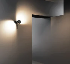 Applique murale, Nautilus Double, noir mat, LED, 2700K, 1990 lm, L28,5cm, H6cm - Lodes