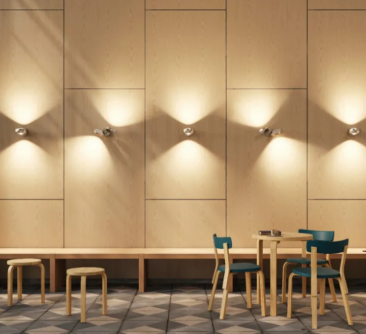 Applique murale, Nautilus Double, champagne, LED, 2700K, 1990 lm, L28,5cm, H6cm - Lodes