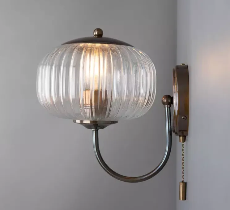 Applique murale, Nehir, laiton antique, L20cm, H26cm - Mullan Lighting