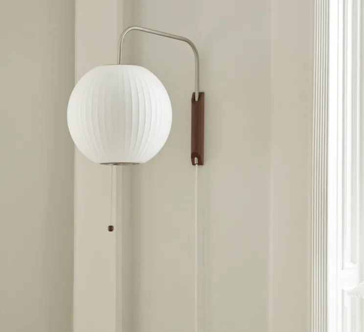 Applique murale, Nelson Ball wall sconce S, avec câble, blanc cassé, L32,5cm, H42,5cm - HAY