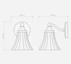 Applique murale, Nena, Chrome poli, blanc, IP44, L14cm, H16cm - Astro