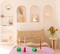 Applique murale, Nenuphar S, bois naturel, L37cm, H36cm - Little Anana