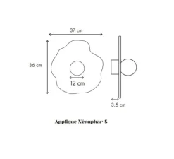 Applique murale, Nenuphar S, bois naturel, L37cm, H36cm - Little Anana