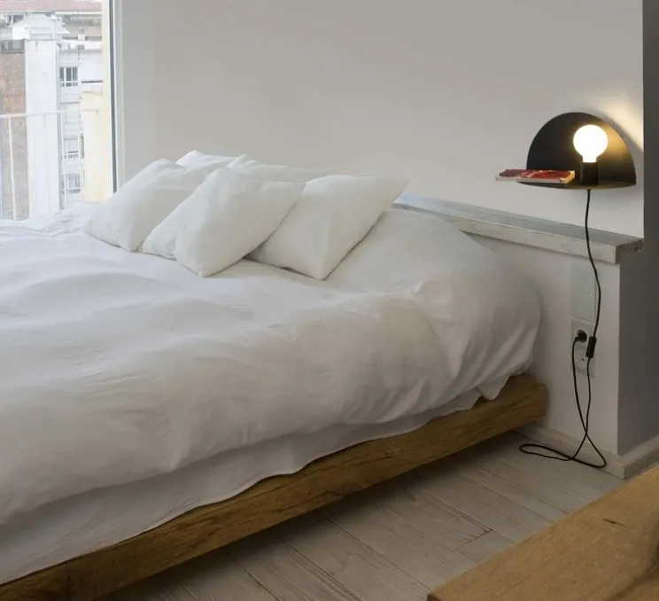 Applique murale, Nit, droite, noir mat, L40cm, H20cm - Faro