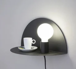 Applique murale, Nit, droite, noir mat, L40cm, H20cm - Faro