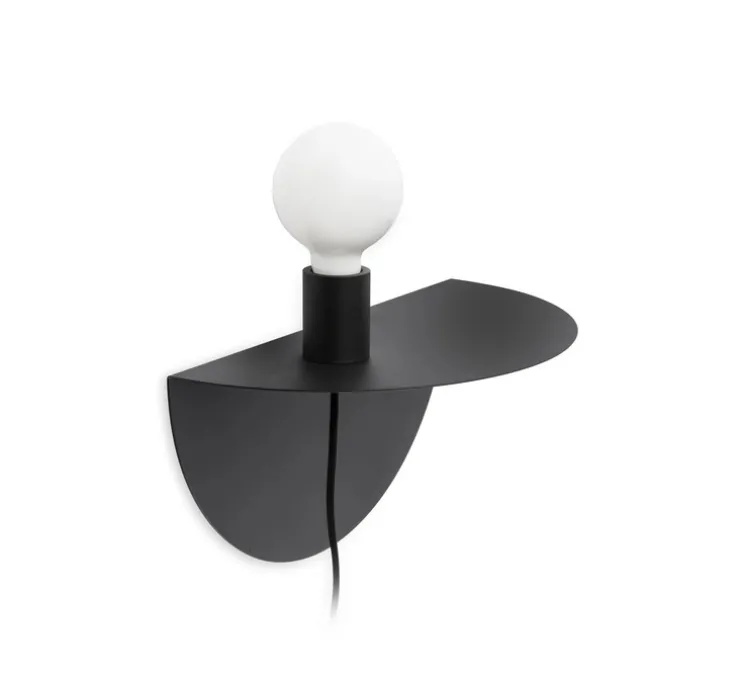 Applique murale, Nit, droite, noir mat, L40cm, H20cm - Faro