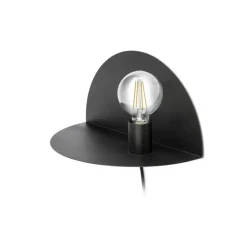 Applique murale, Nit, droite, noir mat, L40cm, H20cm - Faro