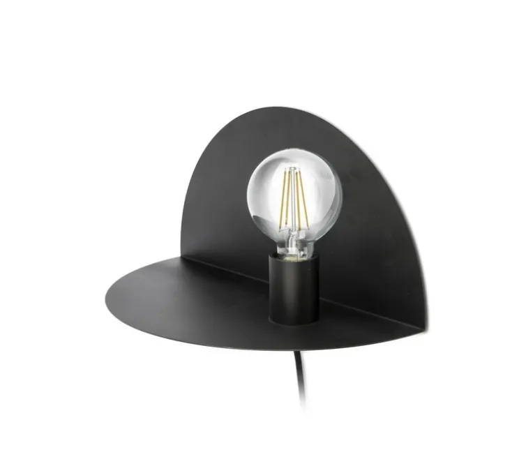 Applique murale, Nit, droite, noir mat, L40cm, H20cm - Faro