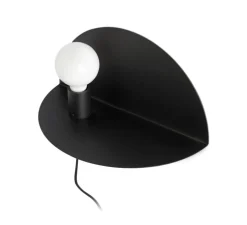 Applique murale, Nit, gauche, noir mat, L40cm, H20cm - Faro