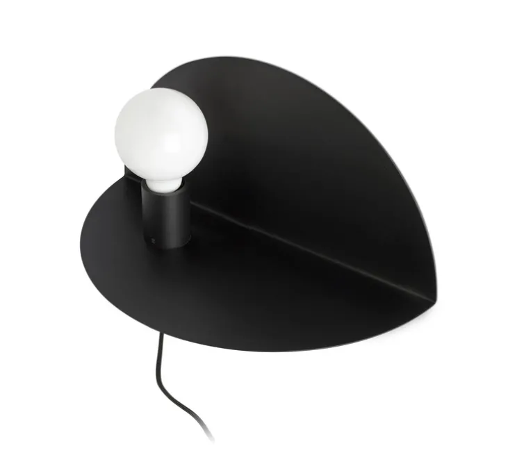 Applique murale, Nit, gauche, noir mat, L40cm, H20cm - Faro