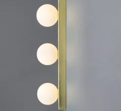 Applique murale, Noelani, laiton poli, verre opalin, IP44, Lcm, H40cm - Mullan Lighting