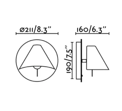 Applique murale, NOON, blanc, L21,1cm, H19cm - Faro