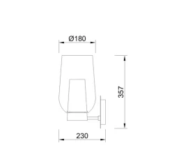 Applique murale, Nora, laiton, L18cm, H35,7cm - Mantra