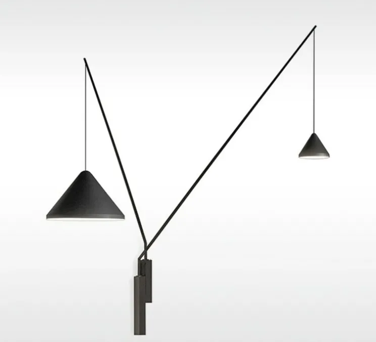 Applique murale, North, 5635, noir, LED, dim, 2700k, 1598 lm, L250cm, H175cm - Vibia