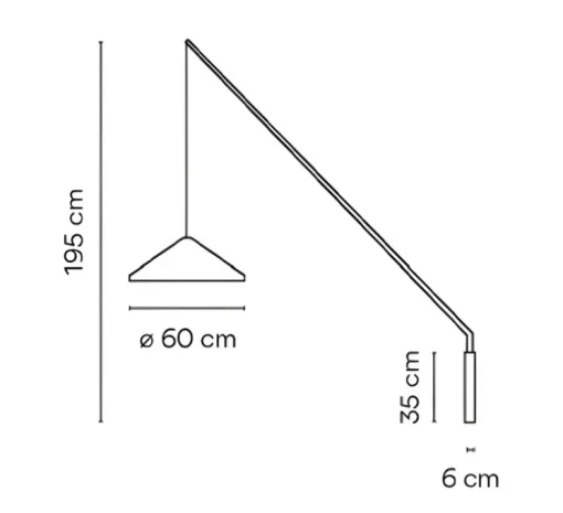 Applique murale, North, bleu ciel, LED, dim, 2700K, 1041 lm, Ø60cm, H195cm-Vibia
