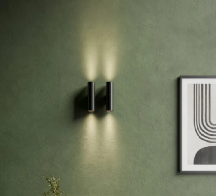 Applique murale, Nude Up/Down 70 2x, noir, Ø7cm, H28,7cm - Modular