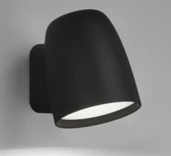 Applique murale, Nut A/01 sans bouton, noir, IP54, LED, dim, 2700K, 950 lm, L10cm, H13,5cm - Bover