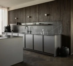 Applique murale, Nuvol, laiton noirci, verre opalin mat, Ø10cm, H11cm - Contain