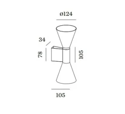 Applique murale, Odrey 2.4, blanc, L12,4cm, H10,5cm - Wever&Ducré
