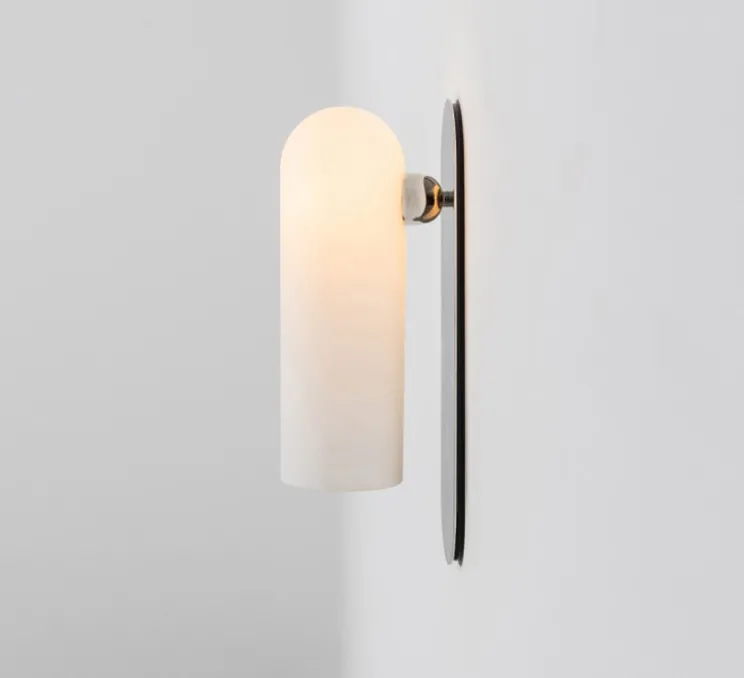 Applique murale, Odyssey Large, opalin et nickel poli, L10,5cm, H38cm - Schwung